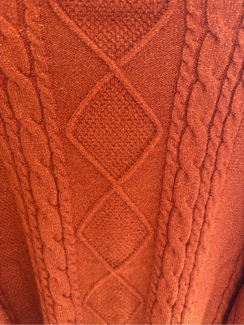 Taylor Swift Burnt Orange Cable‑Knit V‑Neck Cardigan - Picture 7 of 11